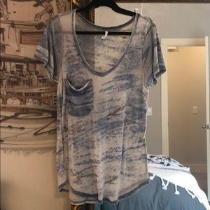 Z Supply blue camo V neck tee